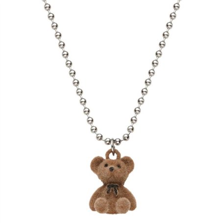 XFSRG Collier Femme en Acier Inoxydable avec Pendentif Ours en Peluche - Bijoux Mode Tendances pour Toutes les Occasions