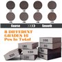 16 Pièces Éponge de ponçage, Cale a poncer kit Polissage Grain 36/60/80/100/120/150/180/220 Lavable Réutilisable pour Poncer Pol