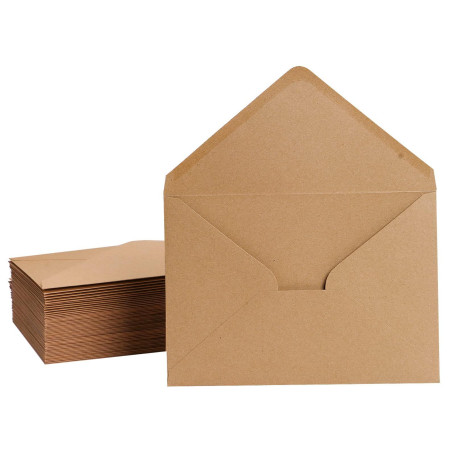 Lot de 30 enveloppes en papier kraft - Avec collage humide - Pour cartes de vœux