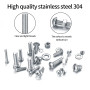 540 Pièces Vis écrous et Rondelles à Tête Hexagonale en Acier Inoxydable, Assortiment de Vis à Tête Cylindrique Bombée M3 M4 M5