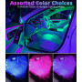 LEAZZLE Lampe LED Voiture Interieur avec 4 Pièces 48 RGB Bande LED Voiture, Accessoire Voiture Interieur, Cadeau Decoration Voit