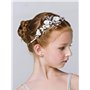 IYOU Princesse Blanche Fleur Couvre-Chef Robe De Cheveux De Perle Cristal De Mariée Accessoires De Cheveux De Mariage Pour Les F