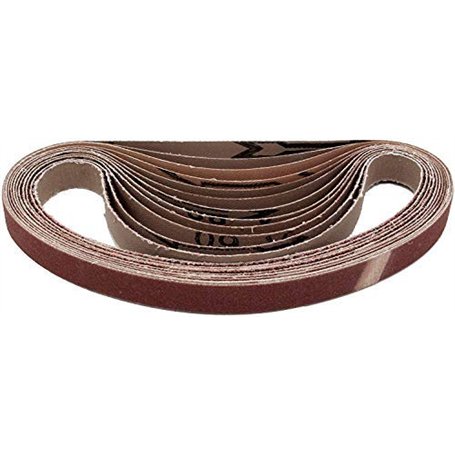 Goodway Lot de 12 bandes abrasives en tissu - 13 x 457 mm - Grain 40 - Compatible avec les limes à bande - Papier abrasif - Band