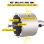 VEVOR Scie Cloche 5PCS Coffret de Scie Trépan 30mm 40mm 65mm 80mm 100mm Trépan Béton en Acier Carbone 2 Mèches 2 Bielles SDS PLU