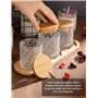 NiHome Lot de 12 bocaux en verre gaufré avec couvercles en bambou pour la fabrication de bougies votives, le rangement domestiqu