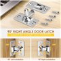 GlasFlength Verrou de Porte à Angle Droit 90 Degrés, Loquet de Porte de Verrouillage Coulissante Moulage de Précision en Acier I