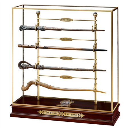 The Noble Collection Harry Potter Triwizard Champions Wand Set - 17in (44cm) with Display Case 4 Resin Collectible Wands - Offic
