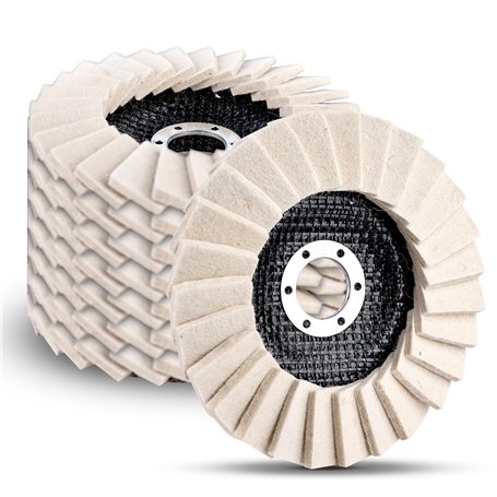 Lot de 8 disques de polissage en feutre de laine - 125 mm - Disque de polissage en feutre brillant - Disques abrasifs en laine c