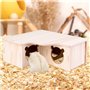 Vegena Hamster Maison d'angle – 3 chalets en bois pour hamster, maison de hamster, cachette en bois, décoration pour gerbilles,