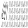 Vegena Lot de 60 crochets à rideaux en acier inoxydable avec 4 dents