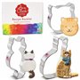 Ann Clark Cookie Cutters Ensemble de 3 emporte-pièces chaton avec livret de recettes