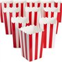 Mini Boîtes à Popcorn Classiques Rouges et Blanches, Lot de 100 Petite Boites à Popcorn, 0,6 litres, 14,2 x 8,4 x 8,4 cm
