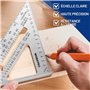 WORKPRO Equerre Menuisier 180 mm, Equerre Charpentier Triangulaire en Alliage d'Aluminium Métrique, Haute Précision Mesure Outil