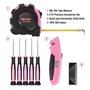 WORKPRO Kit d’Outils Pink Rose 103 Pièces - Sac à Outils avec Sac Rond Portable - Outils de Finition Chromée Durable et Résistan