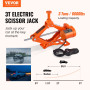 VEVOR Cric Losange 3 T 12 V DC Cric Électrique à Ciseaux Levée 130-370 mm 170-420 mm Cric de Levage Auto avec Manivelle Coffret
