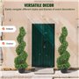 VEVOR Buis Topiaire Artificiel 91 cm Buis Artificiel Extérieur en Spirale 2 Fausses Plantes en PE 10 Feuilles Remplaçables avec 