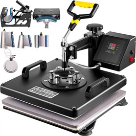 VEVOR 8 en 1 Presse à Chaud 38 x 38 cm, Transfert Thermique, pour 15 x 15 pouces, T-Shirt, Machine de Sublimation de Chaleur Mul VEVOR 8 en 1 Presse à Chaud 38 x 38 cm