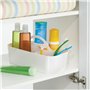 mDesign Panier de salle de bain - 6 compartiments - Organisateur douche et salle de bain - Boîte de rangement - Couleur : blanc,