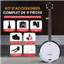 Pyle Banjo Kit avec Tête Remo et Résonateur en Sapelli, Instrument Traditionnel Taille Réelle de 99 cm – Banjo 5 cordes - Dos Ou