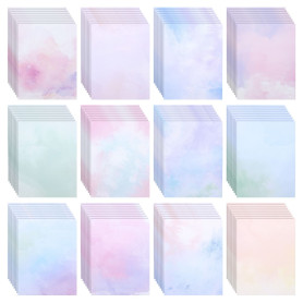 96 feuilles de papier aquarelle décoratif pour imprimante 21,6 x 27,9 cm – Format lettre double face pastel papier cartonné pour 96 feuilles de papier aquarelle décoratif pour imprimante 21