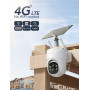 GNCC 4G Caméra de Surveillance Extérieur Solaire 2K PIR Camera Exterieur sans Fil avec Carte Sim sans WiFi, Inclinable à 355°/90
