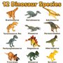 Prextex Assortiment de 12 Grands Dinosaures Figurines Réalistes - Dinosaure Jouet 25 cm en Plastique T-Rex et Autres Familles de