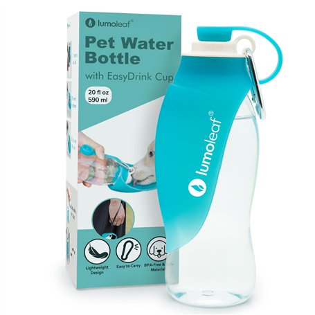 LumoLeaf Gourde pour Chien – Distributeur d’Eau Portable avec Gamelle Feuille Pliable – Bouteille de Voyage Légère pour Petits e