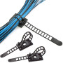 Fdolon 50 Pièces Sangles de Câble Auto-Adhésives Réglables Attaches de Câble en Nylon Organisateurs de Câbles Auto-Adhésifs Serr