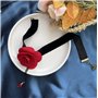 Resweky Vintage Velvet Choker Collier Fleur Rouge Collier Colliers Court Party Colliers Accessoires Bijoux Réglable pour les Fem