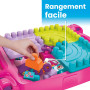 Mega Bloks La Table d'apprentissage Rose avec Blocs de Construction et 2 véhicules, 30 pièces, Jouet pour bébé et Enfant de 1 à 