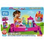 Mega Bloks La Table d'apprentissage Rose avec Blocs de Construction et 2 véhicules, 30 pièces, Jouet pour bébé et Enfant de 1 à 