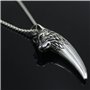 Collier Viking Pendentif Tête de Loup Celtique, Odin Dent de Loup Bijoux en Acier Inoxydable Cadeau Amulette Punk Vintage Nordiq