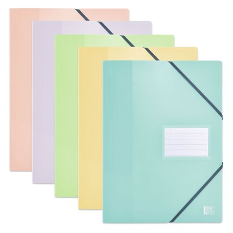 OXFORD Lot de 10 Protège-Documents avec Elastique School Life A4 160 vues / 80 Pochettes Couverture Polypro Coloris Pastels Asso
