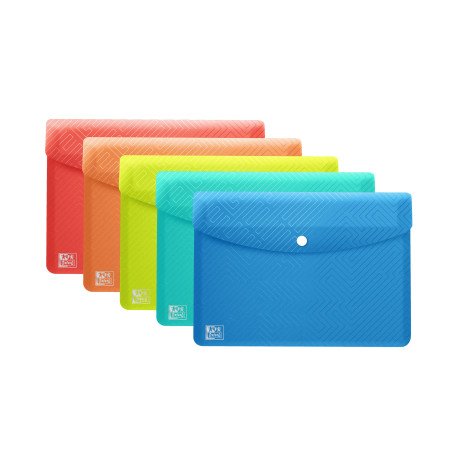 Oxford Lot de 5 pochettes en plastique transparent A6 5 couleurs