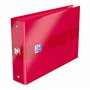 OXFORD Classeur Color Life A5 à l'italienne Dos 35mm 2 Anneaux Ronds Couverture Carte Pelliculée Rouge