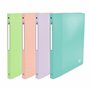 OXFORD Lot de 4 Classeurs Souples A4 Quatre Anneaux 20mm Couleurs Pastel Assorties