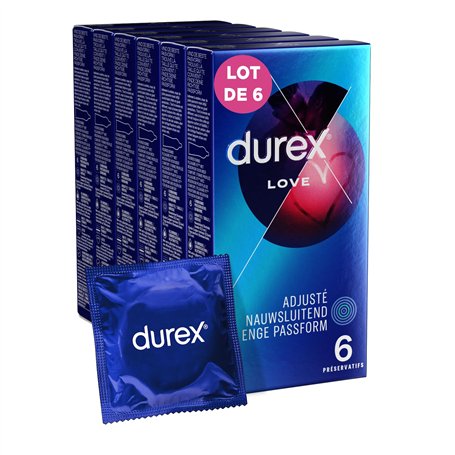 Durex - Love - Lot de 6 Boîtes de Préservatifs - 36 Préservatifs