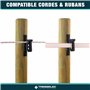 TRESSELEC - Isolateur clôture électrique universel - 50pcs - Compatible avec Cordes, Cordons jusqu'à 6mm et Rubans jusqu'à 40mm 