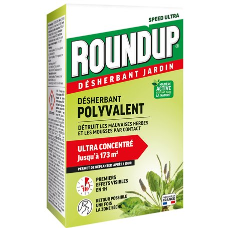 ROUNDUP RMU400N - Désherbant Jardin Action 2 en 1 Polyvalent 400 ml - Premiers effets visibles en 1h - Elimine mauvaises herbes