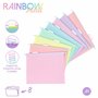 Viquel - Lot de 8 dossiers suspendus en plastique RAINBOW PASTEL - Coloris pastels - Plastique résistant - Onglet d'identificati