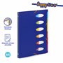 VIQUEL Trieur HAPPY FLUO PP 5/10e 6 touchesFormat A4. Coloris Bleu