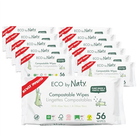 ECO by Naty Lingettes Bébé à l’aloe vera - Lingettes écologiques à base de plantes