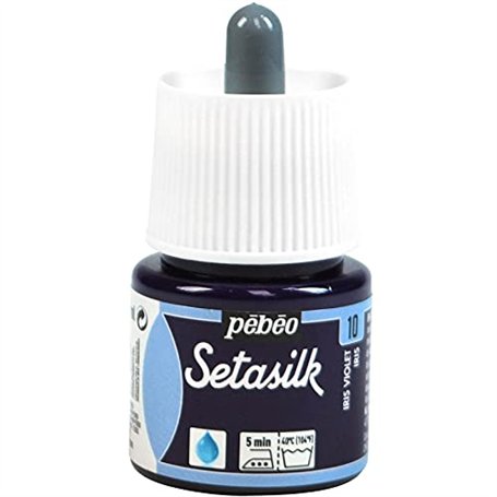 Pébéo – Flacon Setasilk Violet 45 ml - Peinture sur soie - Flacon Bouchon Pipette de 45 ml – Couleur Iris Violet