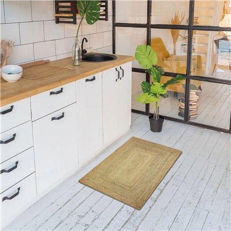 Thedecofactory Vegetal Jute - Tapis en Jute tressé Naturel 50x80
