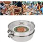 Cuiseur à vapeur en acier inoxydable, 27 cm/11in Pot à vapeur 2 Couches Double chaudière Soupe Cuisson Cuiseur vapeur avec couve