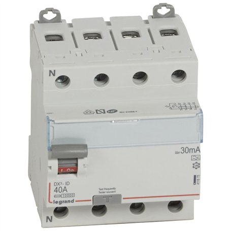Interrupteur différentiel 4P 400V~ 40A type A 30mA - 4 modules