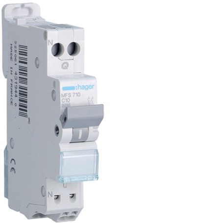 disjoncteur 10a 3ka courbe c phase neutre hager sans vis