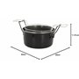 MENASTYL - Friteuse du Nord 28cm en acier émaillé noir et bord chrome - Panier inclus, pour des frites maison délicieuses - 3645