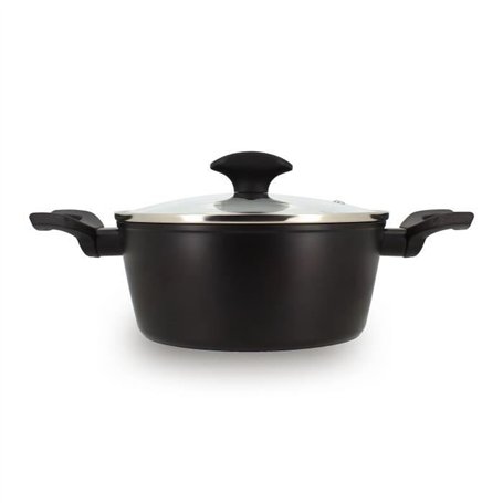 Faitout - MENASTYL - 6020646 - En alumimium forgé - 20 cm - Noir - Tous feux dont induction
