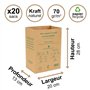La Cordeline 20 Sacs Papier Kraft Compostables 10L Pour Déchets Organiques Maison, Fond Plat Renforcé Autoportant
